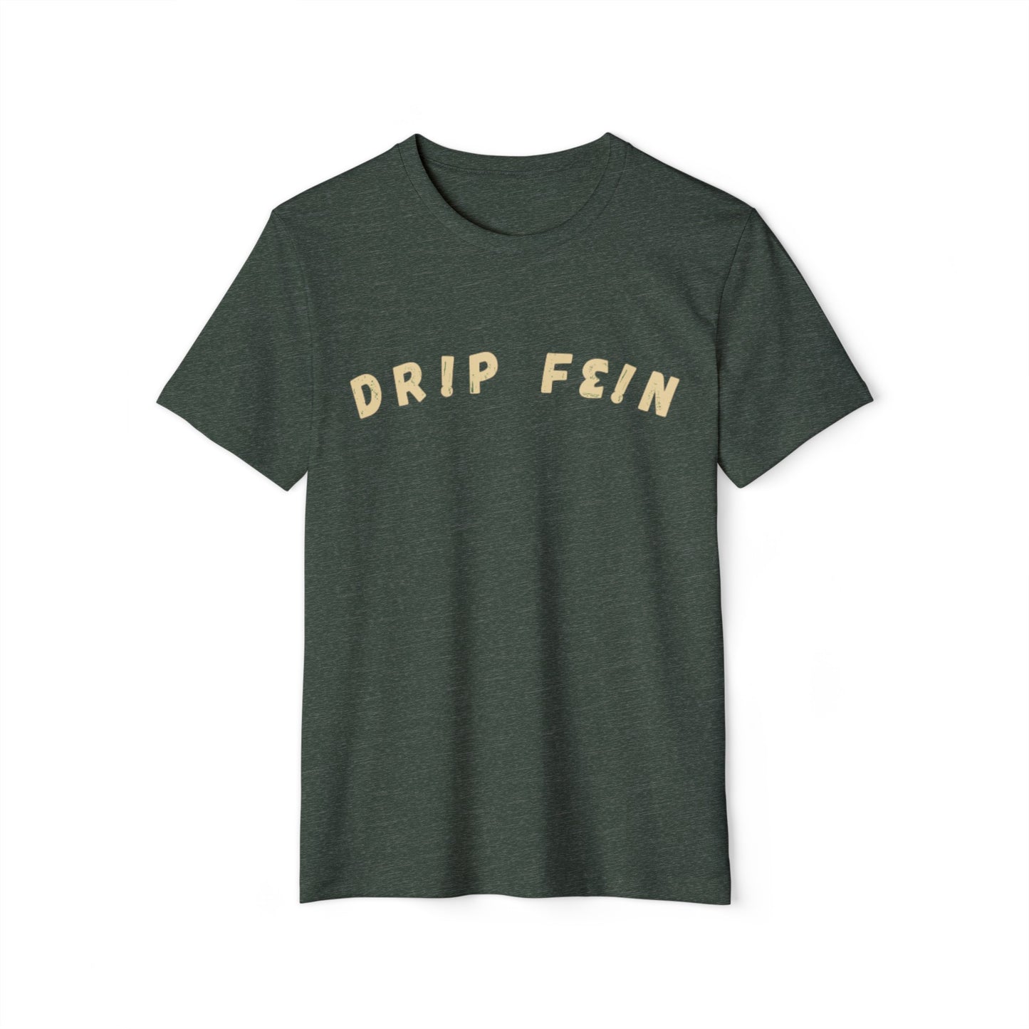 Unisex Recycled Organic FE!N Olive Green And Tan Logo T-Shirt