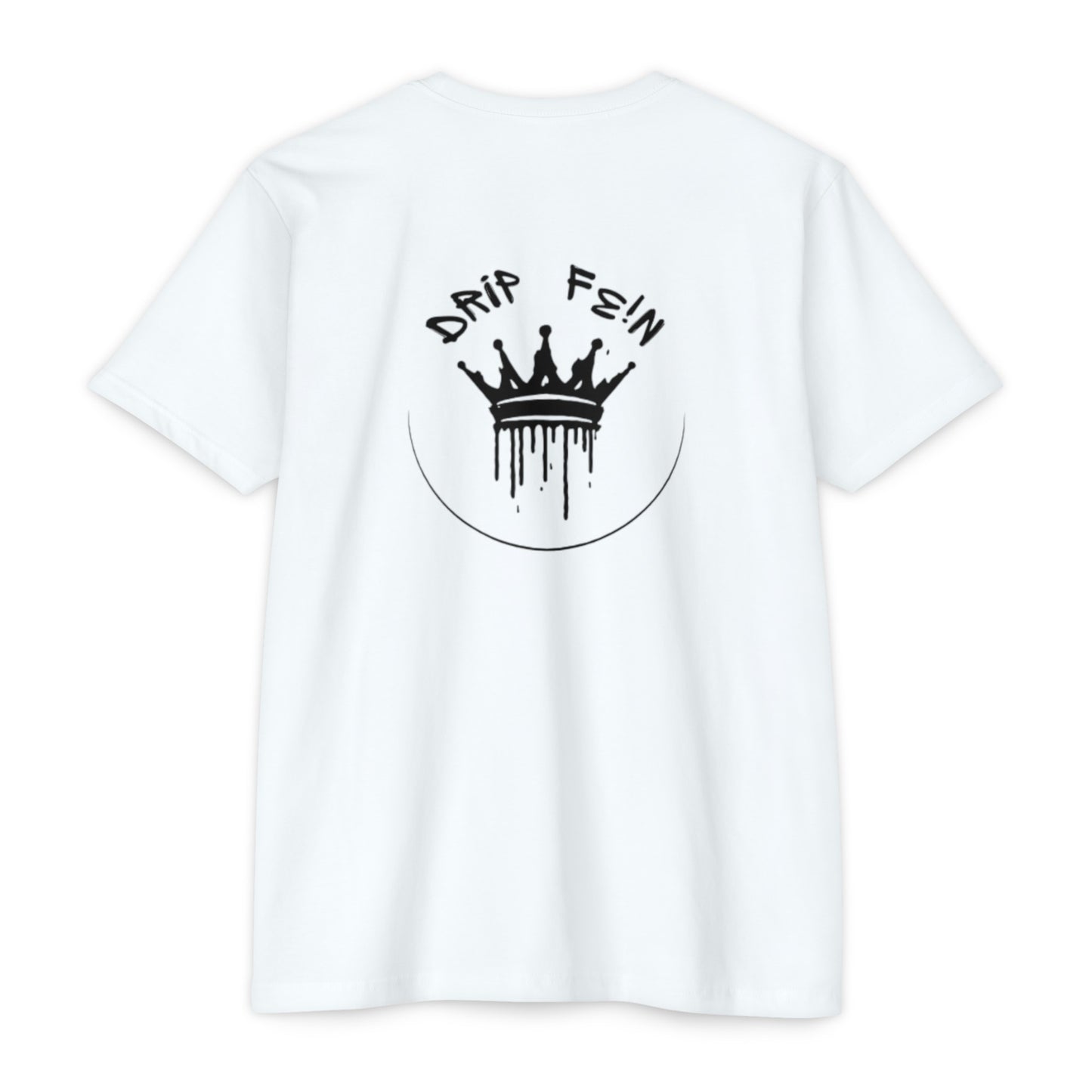 Unisex White Black Drip Logo and Crown T-shirt