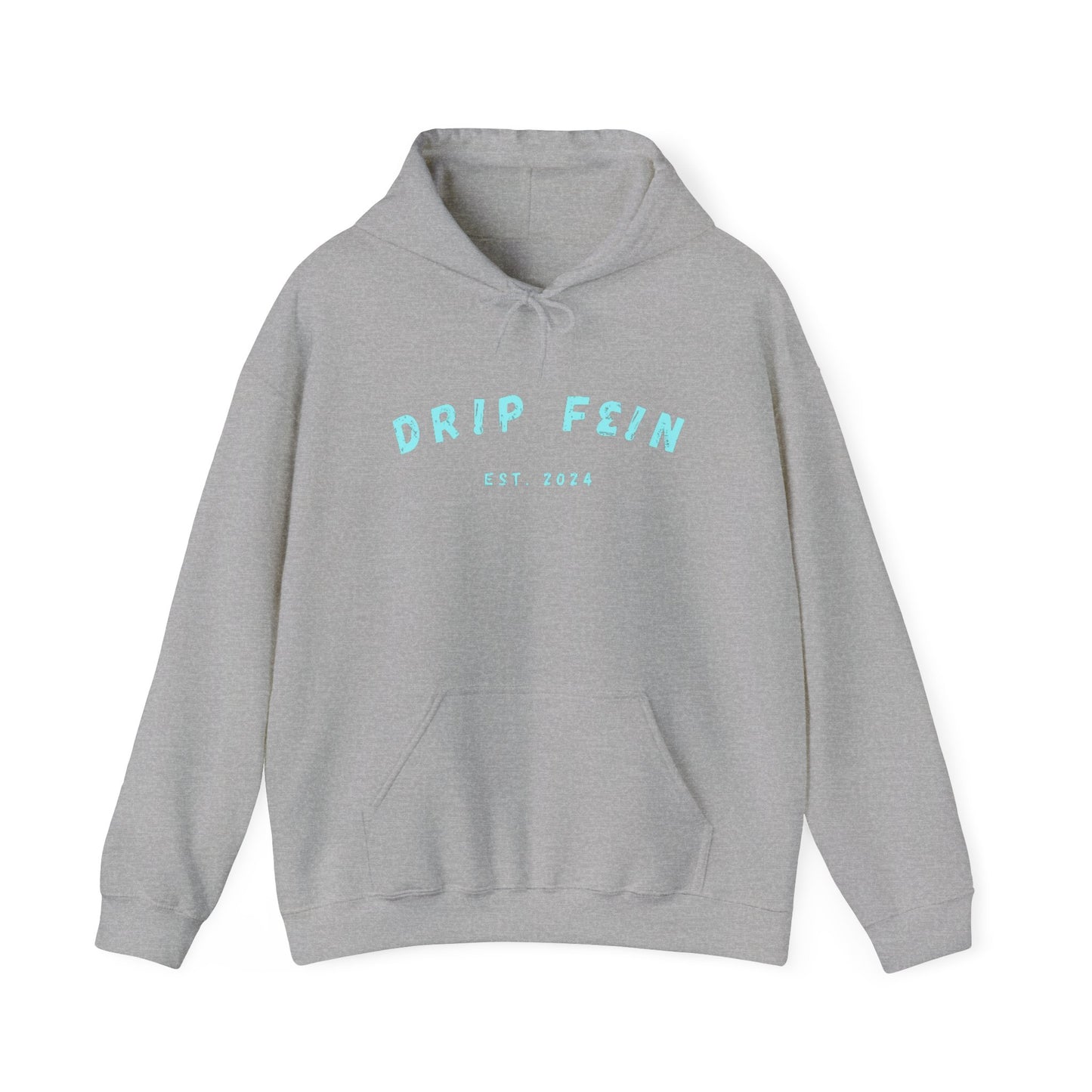 Unisex Grey Teal Secondary Logo Hoodie