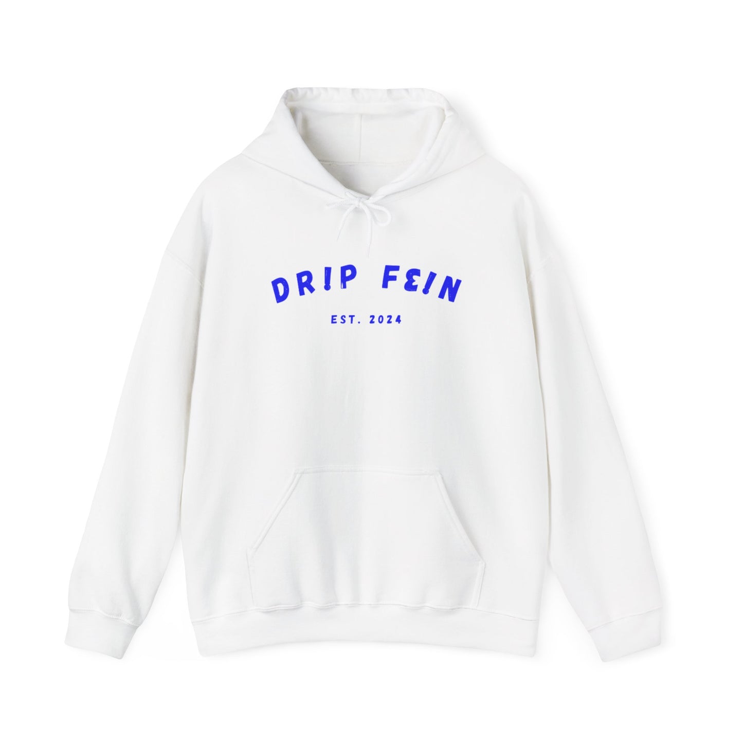 Unisex White Blue Logo Hoodie