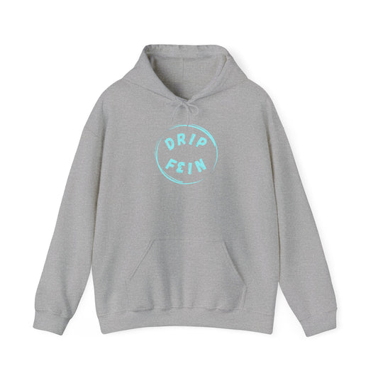 Unisex Grey Teal Circle Logo Hoodie